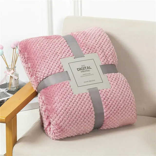 Fluffy Plaid Winter Bed Blankets Supplier