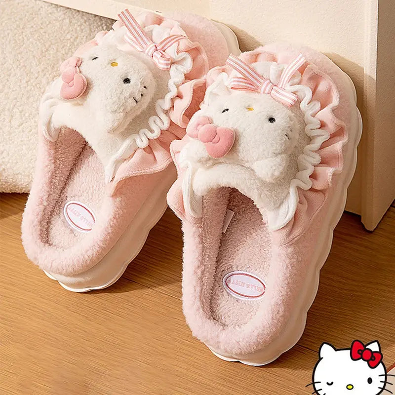 Hello Kitty Fuzzy Slippers