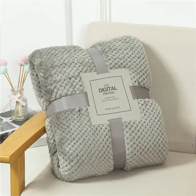 Fluffy Plaid Winter Bed Blankets Supplier