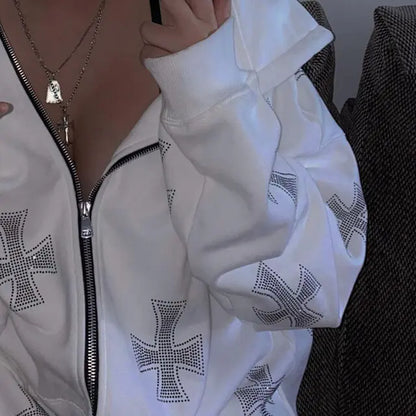 Rhinestone Hooded Zip-Up & Sweatpants Solus™