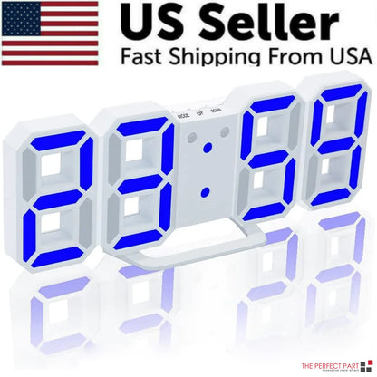 Digital 3D LED Alarm Clock Decor USB