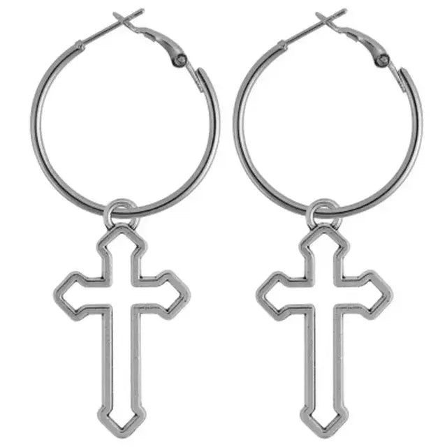 Cross Zircon Earrings net star