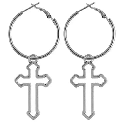 Cross Zircon Earrings net star