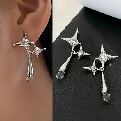 Cross Zircon Earrings net star