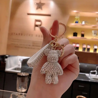 Rhinestone Bear Strap Keychain