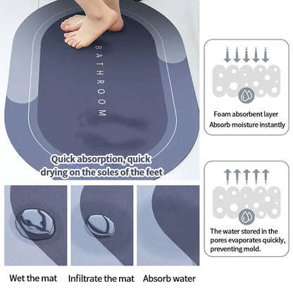 Quick Drying Bathroom Carpet Non-Slip Floor Mat