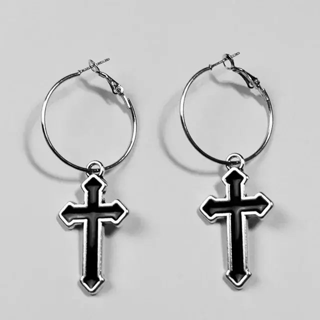 Cross Zircon Earrings net star