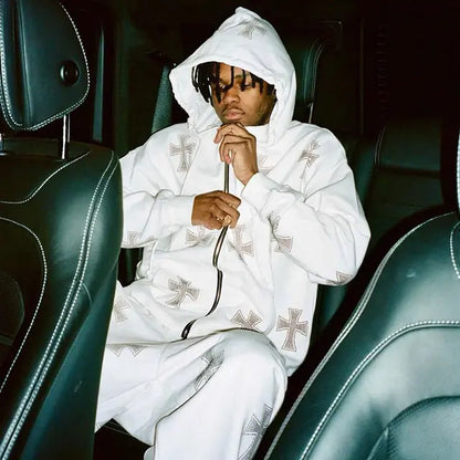 Rhinestone Hip-Hop Skeleton Zip-Up