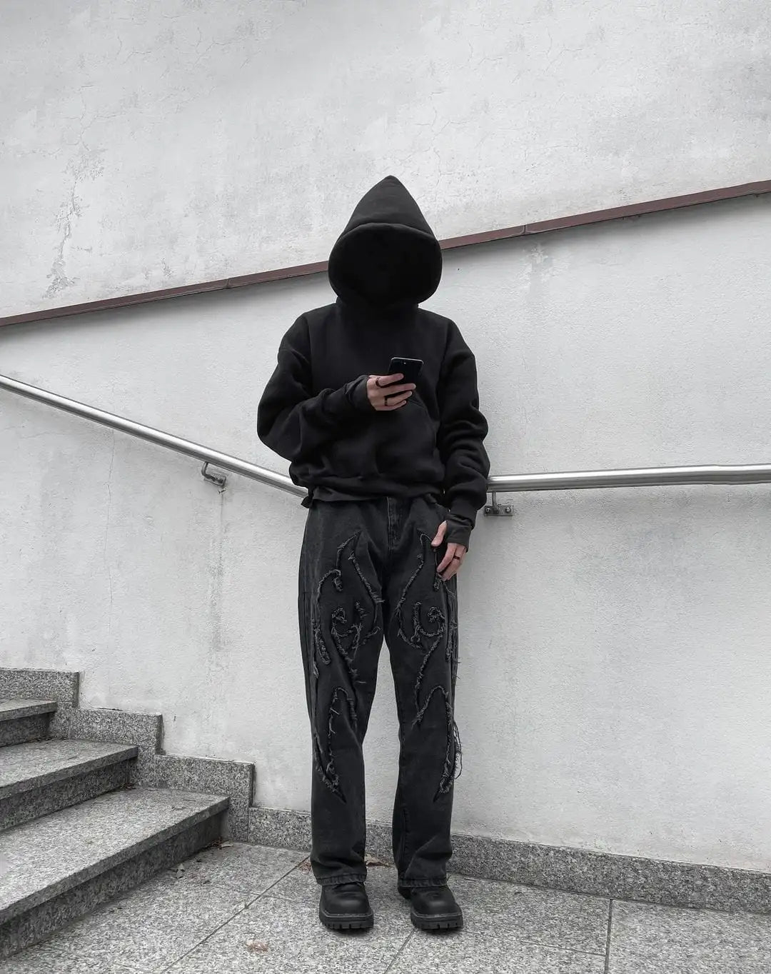 Flame Embroidered Jeans