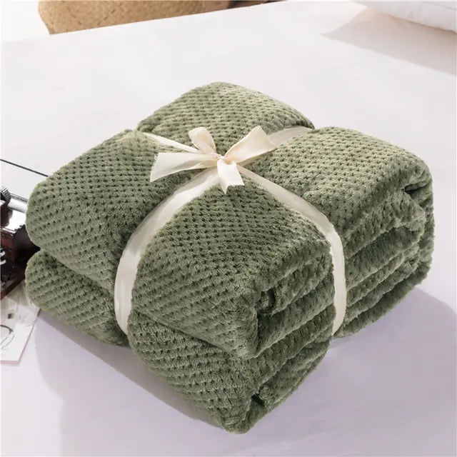 Fluffy Plaid Winter Bed Blankets Supplier