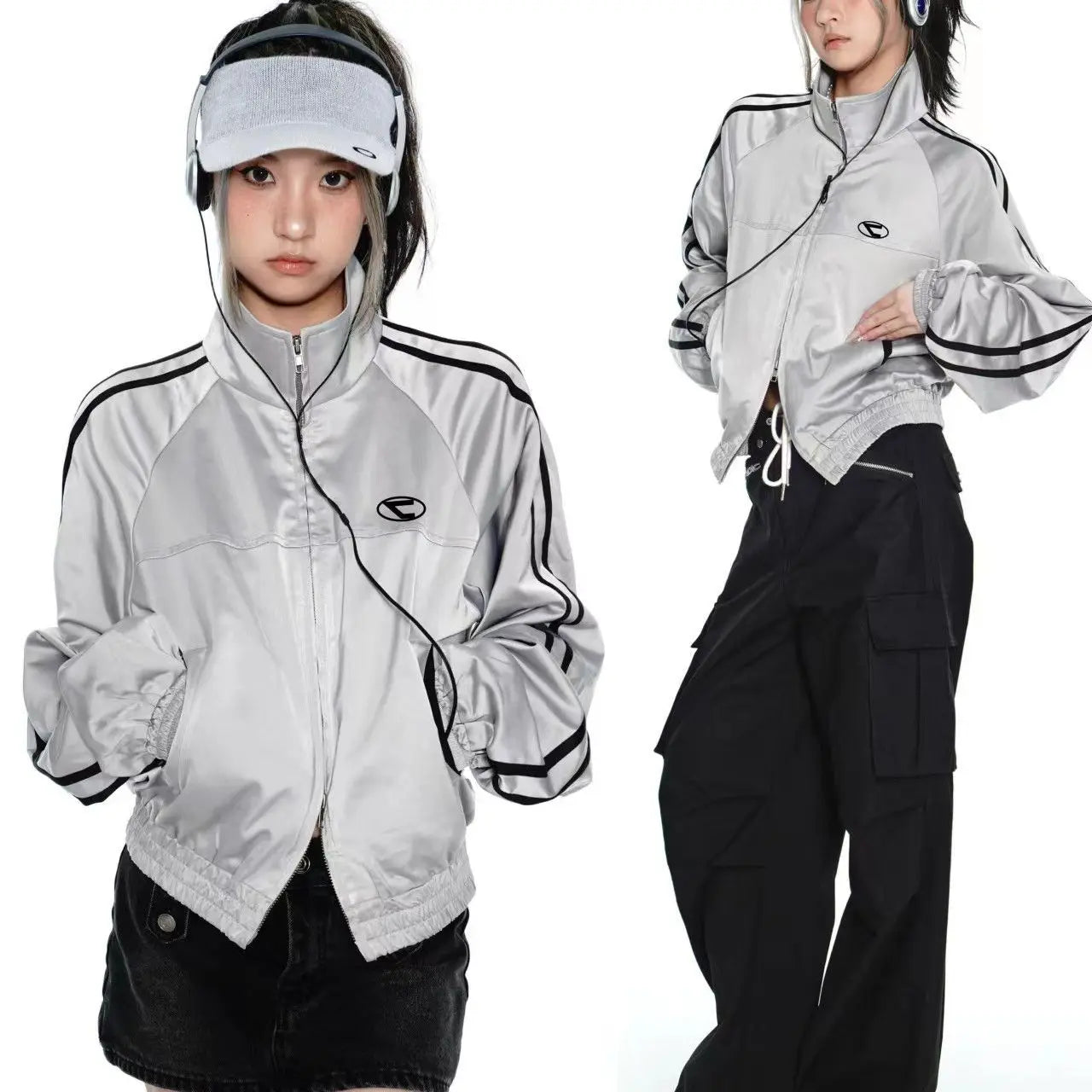 Futuristic Punk Zip-Up Jacket