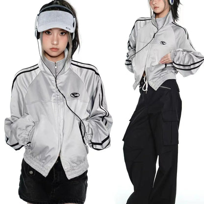 Futuristic Punk Zip-Up Jacket
