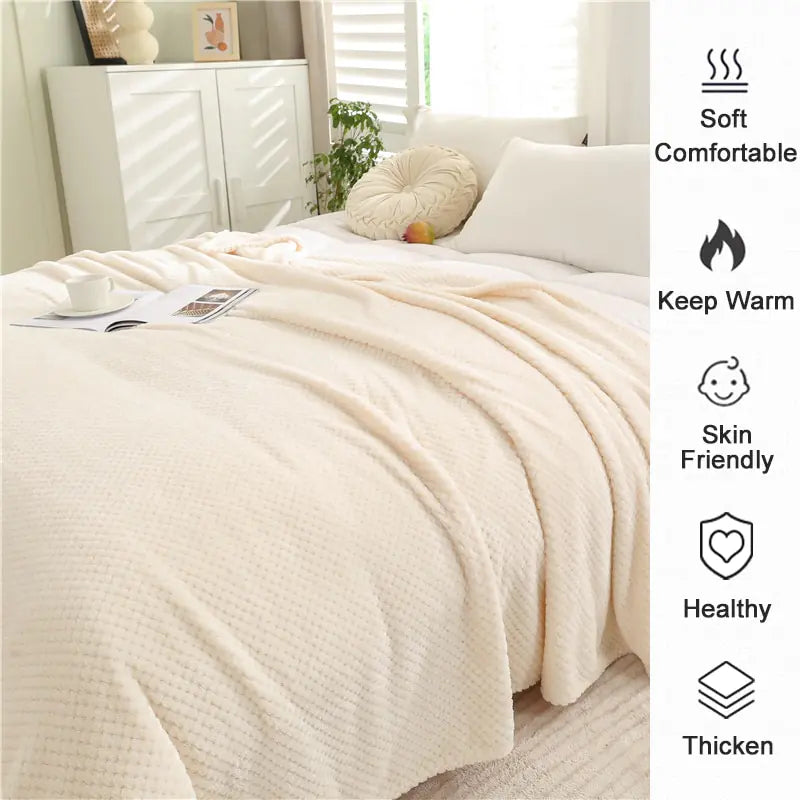 Fluffy Plaid Winter Bed Blankets Supplier