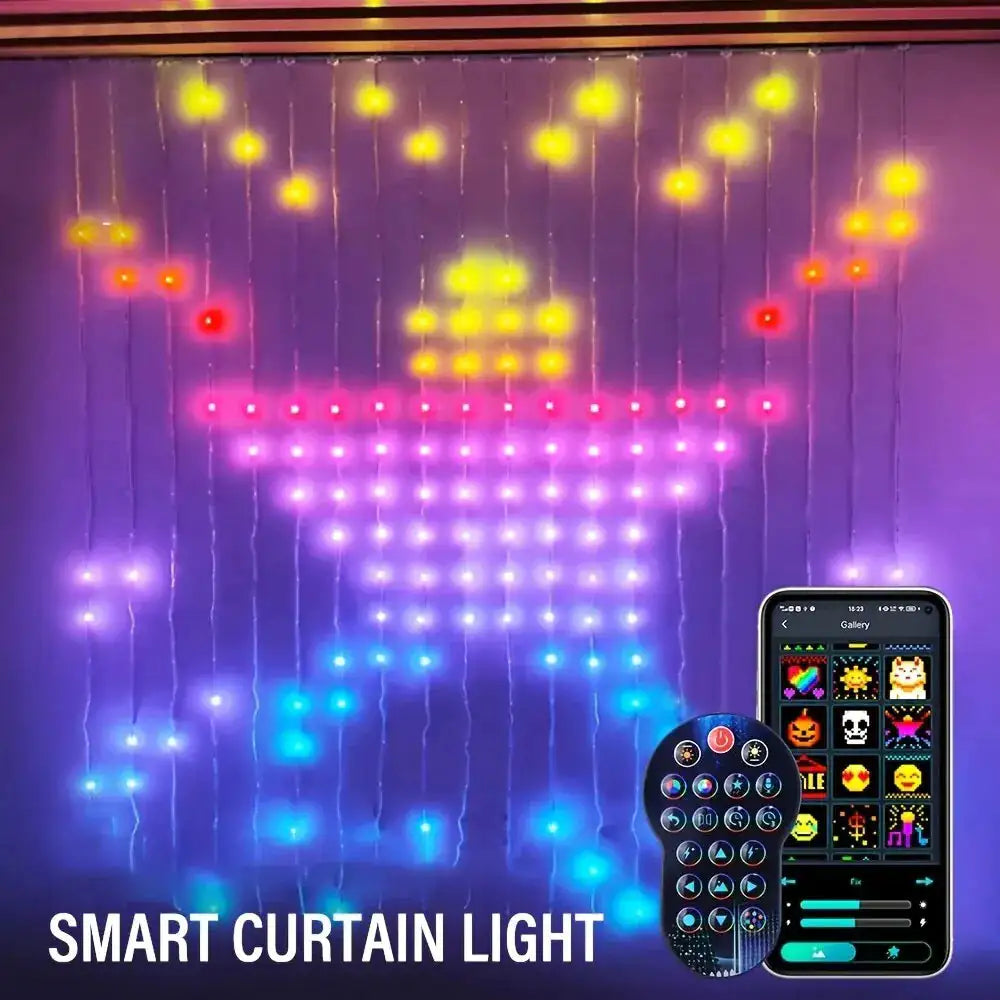 Color Waves LED Curtain Sync Lights net star