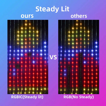 Color Waves LED Curtain Sync Lights net star